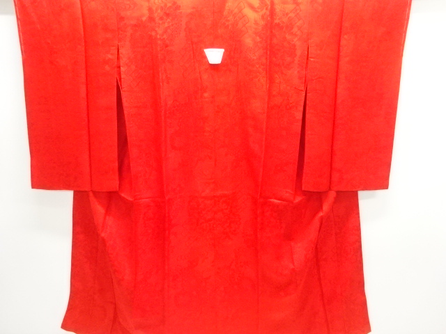 アンティーク　綸子花筏模様織り出し長襦袢